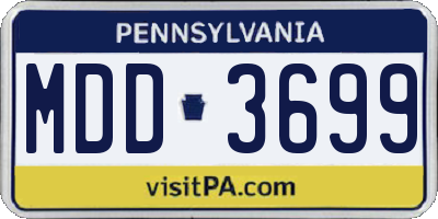 PA license plate MDD3699