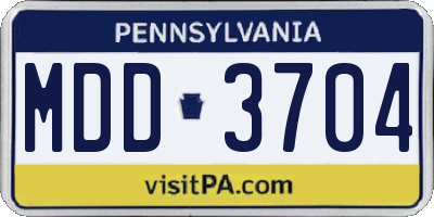 PA license plate MDD3704