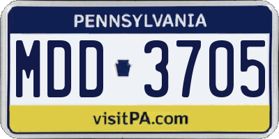 PA license plate MDD3705