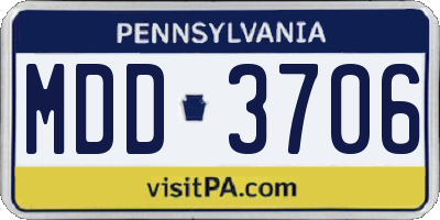 PA license plate MDD3706
