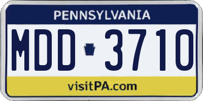 PA license plate MDD3710