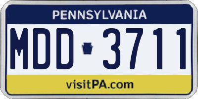 PA license plate MDD3711