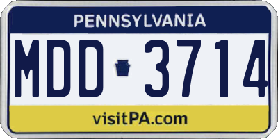 PA license plate MDD3714