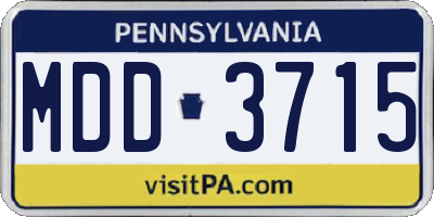 PA license plate MDD3715