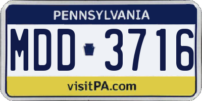 PA license plate MDD3716