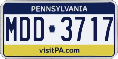 PA license plate MDD3717