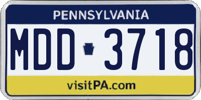 PA license plate MDD3718