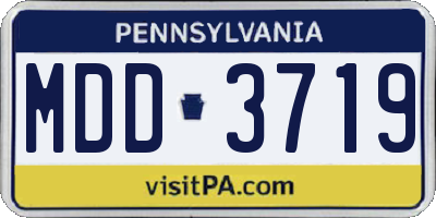 PA license plate MDD3719