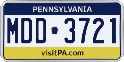 PA license plate MDD3721