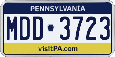 PA license plate MDD3723