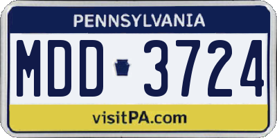 PA license plate MDD3724