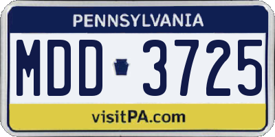PA license plate MDD3725