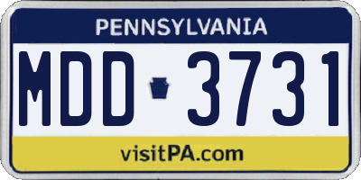 PA license plate MDD3731