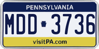PA license plate MDD3736