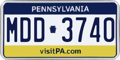 PA license plate MDD3740