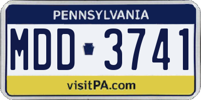 PA license plate MDD3741