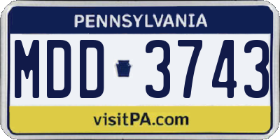 PA license plate MDD3743