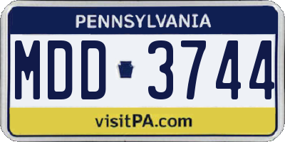 PA license plate MDD3744