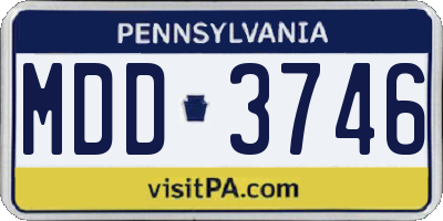 PA license plate MDD3746
