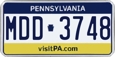 PA license plate MDD3748