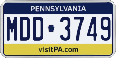 PA license plate MDD3749
