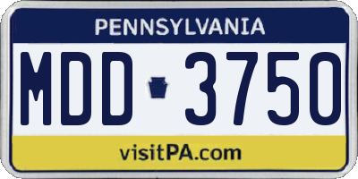 PA license plate MDD3750