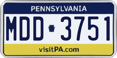 PA license plate MDD3751