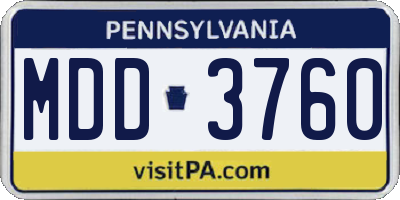 PA license plate MDD3760