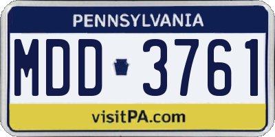 PA license plate MDD3761