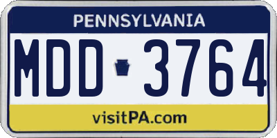 PA license plate MDD3764