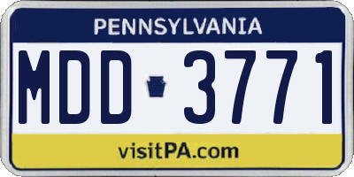 PA license plate MDD3771