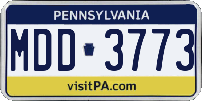 PA license plate MDD3773