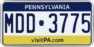 PA license plate MDD3775