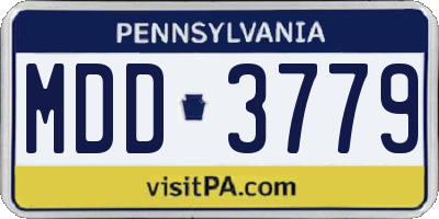 PA license plate MDD3779