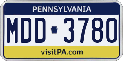 PA license plate MDD3780