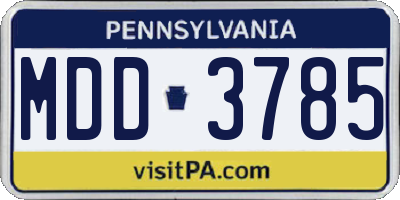 PA license plate MDD3785
