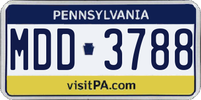 PA license plate MDD3788