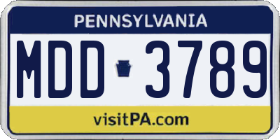 PA license plate MDD3789