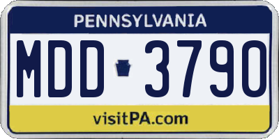 PA license plate MDD3790