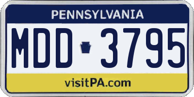 PA license plate MDD3795