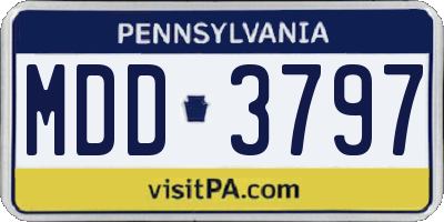 PA license plate MDD3797