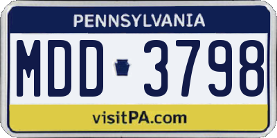 PA license plate MDD3798