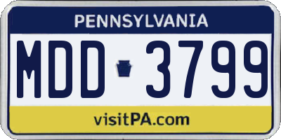 PA license plate MDD3799