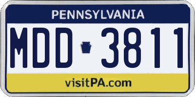 PA license plate MDD3811