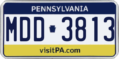 PA license plate MDD3813