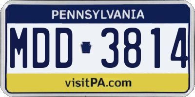 PA license plate MDD3814