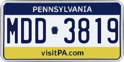 PA license plate MDD3819