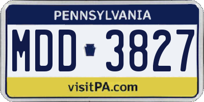 PA license plate MDD3827