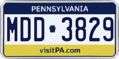 PA license plate MDD3829