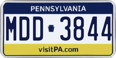 PA license plate MDD3844